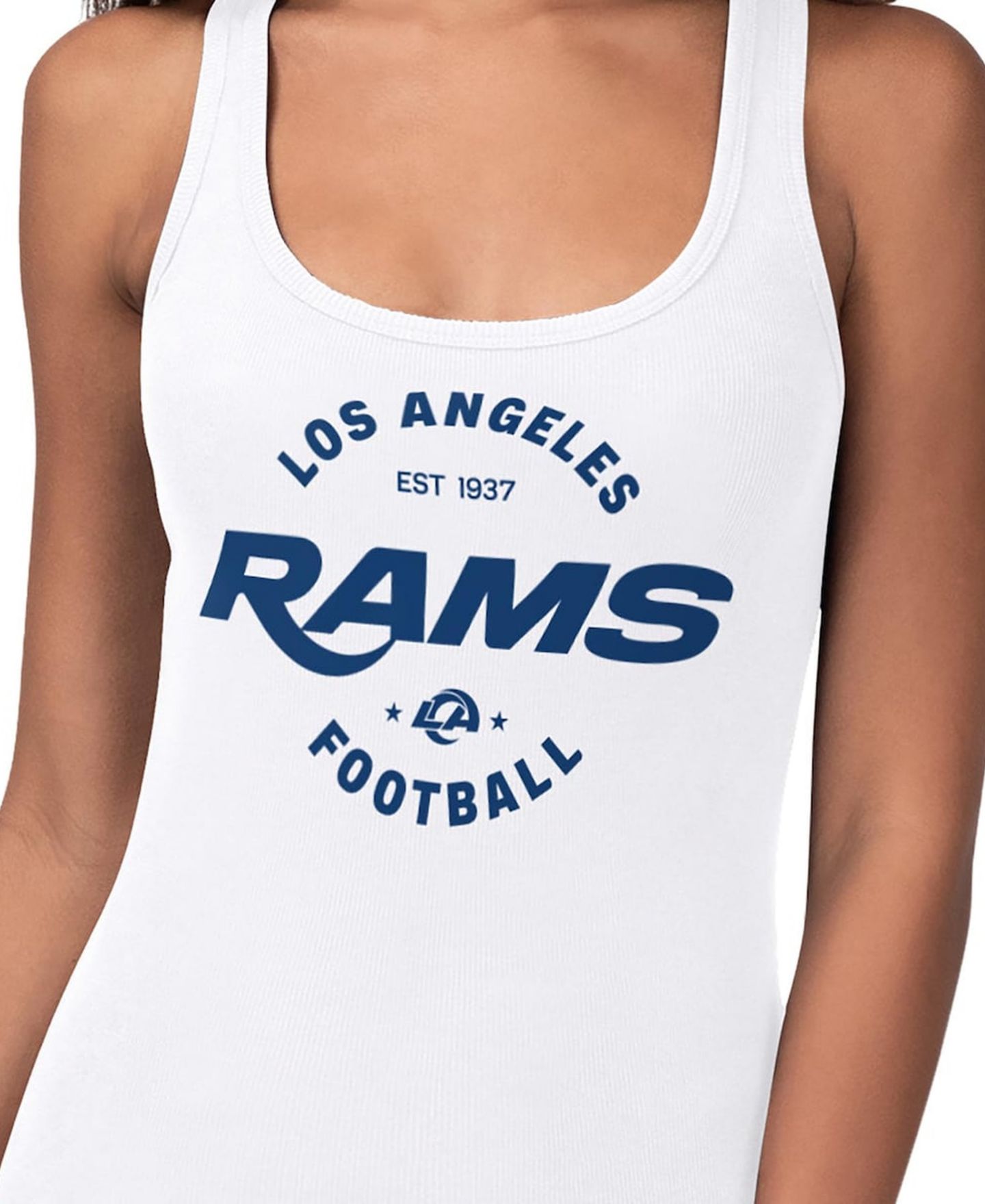 Женский топ G-III 4Her by Carl Banks White Los Angeles Rams Preseason — фото 3