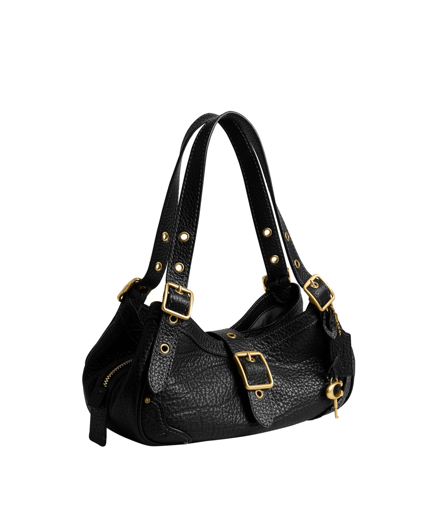 Женская сумка Coach Drifter 31 из зернистой кожи на плечо, средняя, цвет: Латунный / Чёрный — фото 4