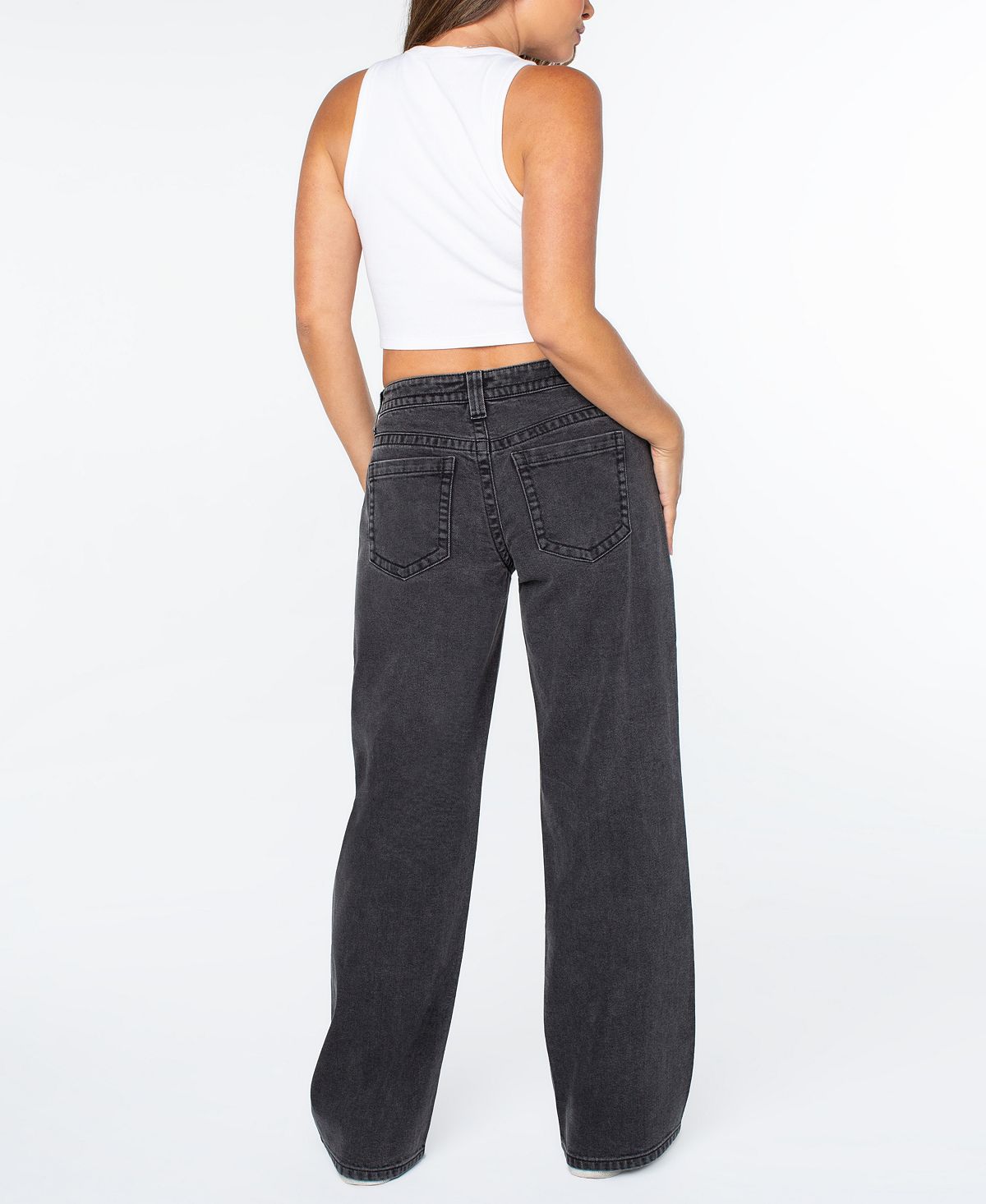 Celebrity Pink Women's Low-Rise Baggy Straight-Leg Jeans view 2 — MAYCSS fashion products