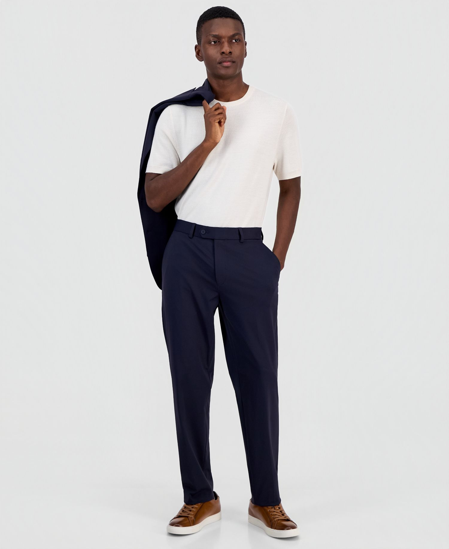 Men's Regular-Fit Everyday Pleated-Front Suit Pants, Macy's Exclusive
