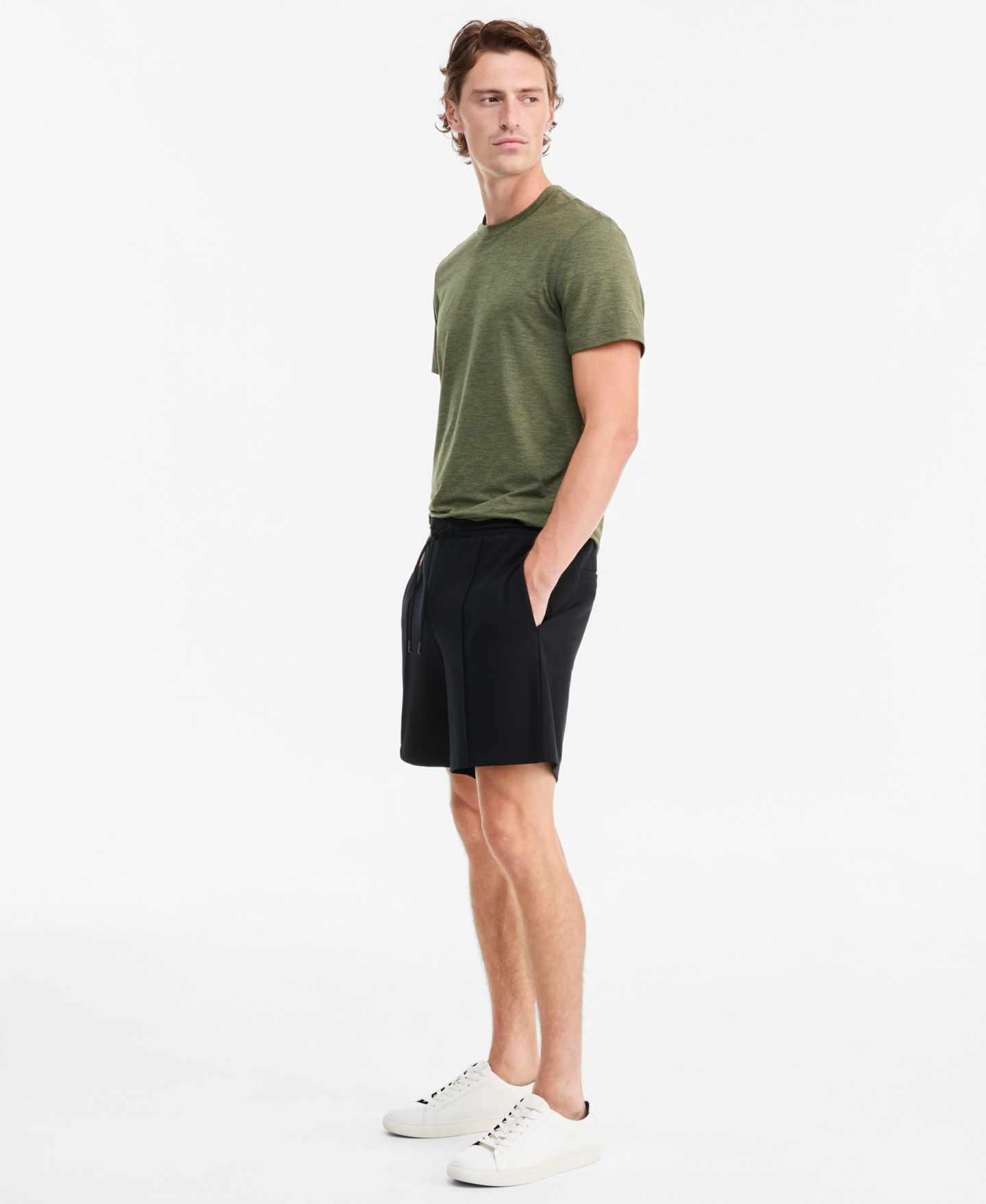 Мужские шорты Alfani Athluxe Ponte Knit, цвет: Глубокий чёрный — фото 4