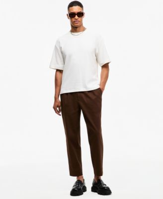 Men's Pleated Elastic Waist Pants