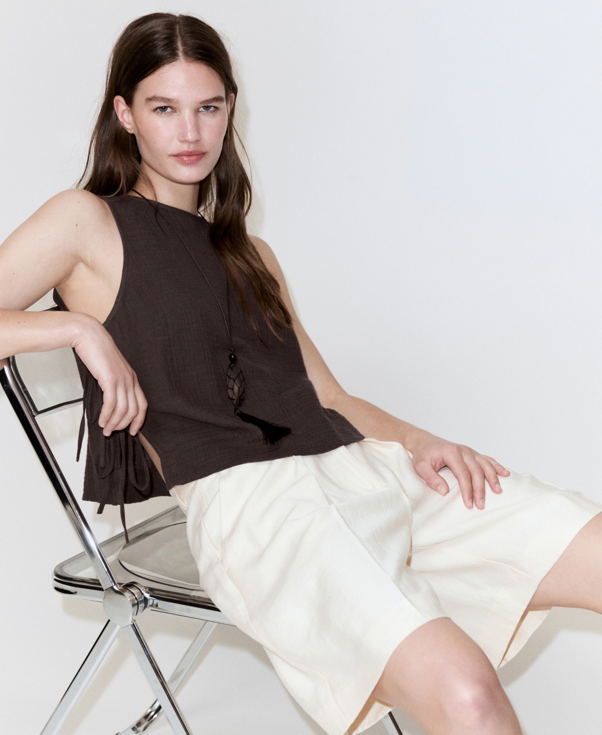 Mango Women's Bambula Tie Top