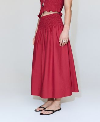 Women's Shirred Waist Lyocell Skirt