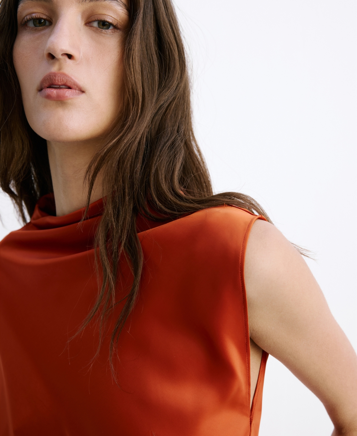 Mango Women's Asymmetric Satin Blouse