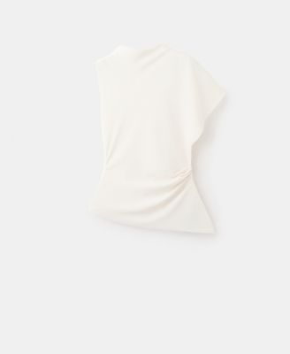 Women's Ruched Detail Asymmetrical Blouse