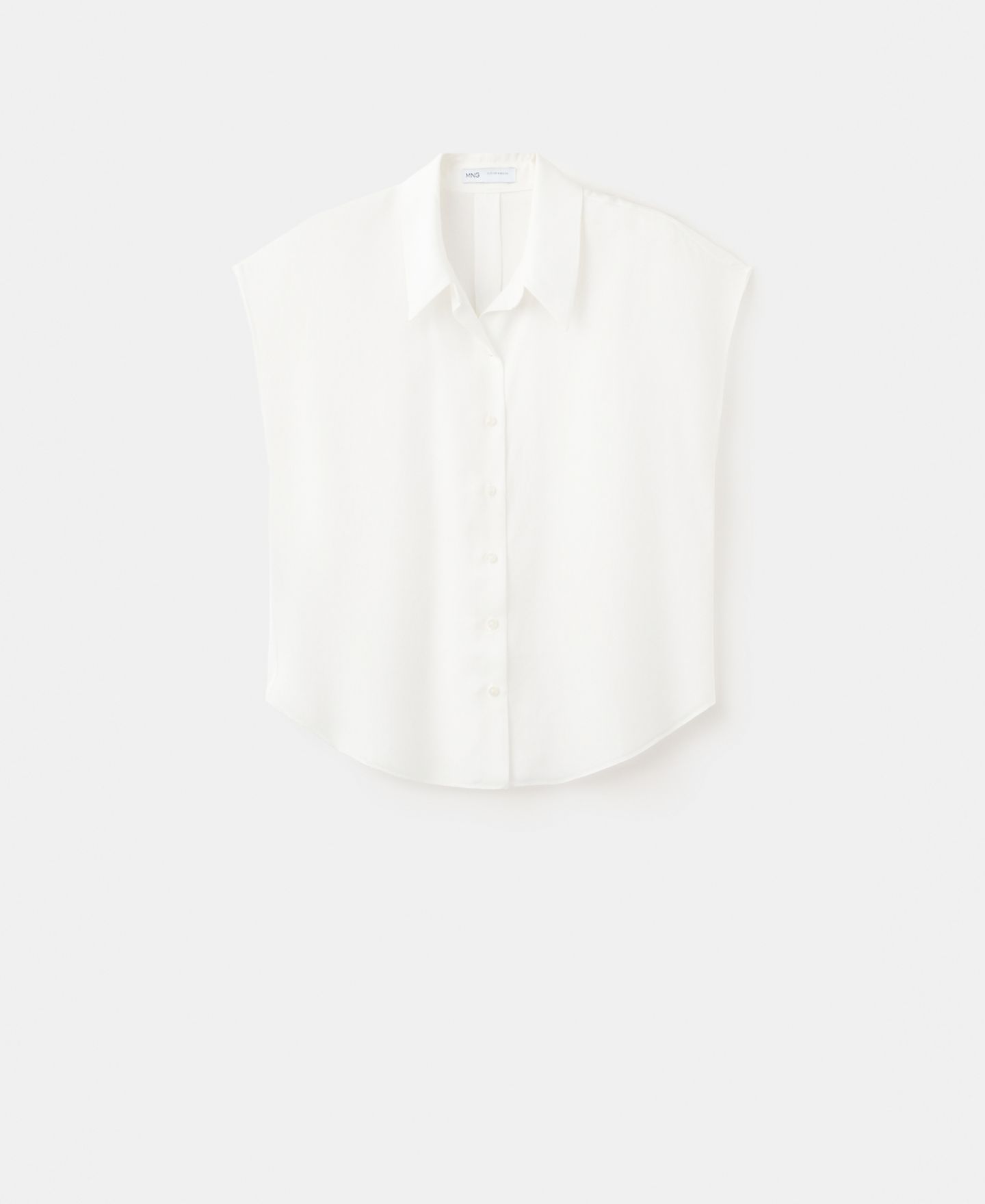 Женская рубашка Mango Short-Sleeved Lyocell, цвет: Синий — фото 17