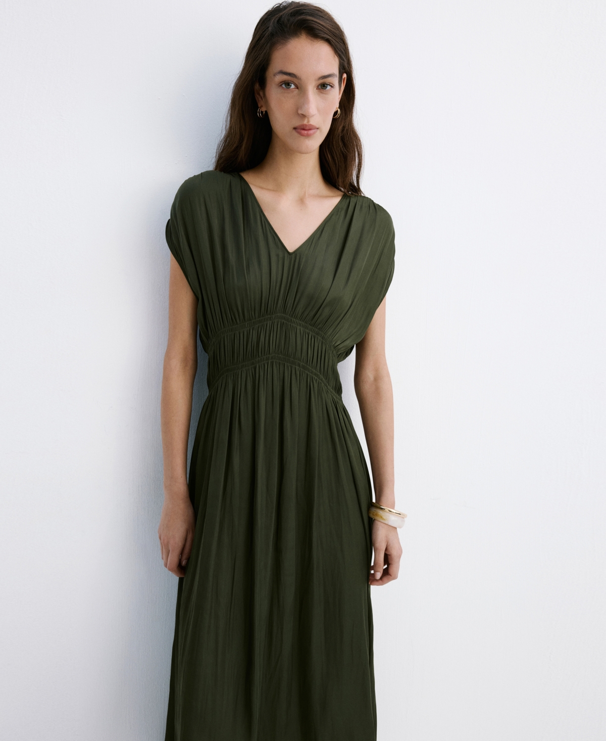 Mango Women's Gathered Midi-Dress