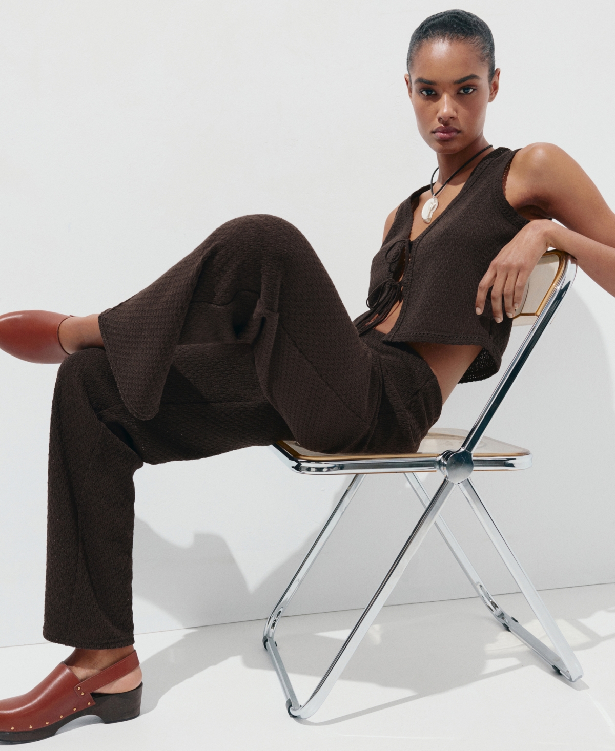 Mango Women's Straight Knitted Pants