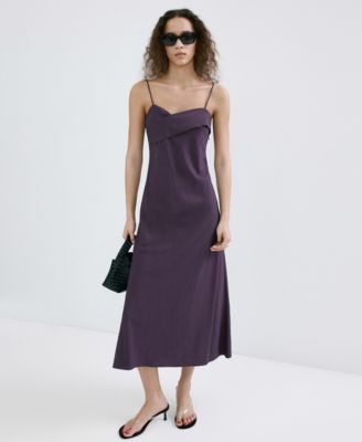 Women's Crossed Neckline Midi Dress