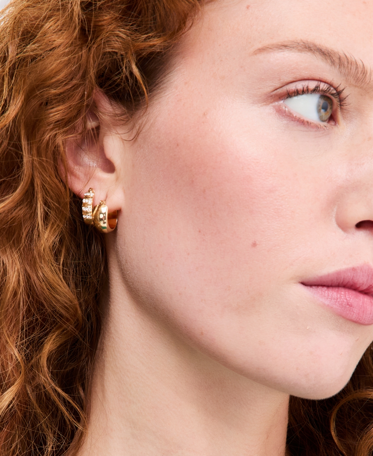 On 34th Smooth & Pave Hoop Earrings, 2-Piece Set, Macy's Exclusive