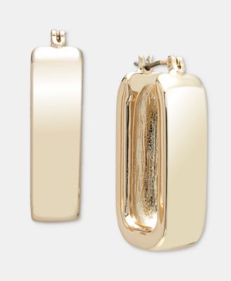 Geometric Oval Hoop Earrings
