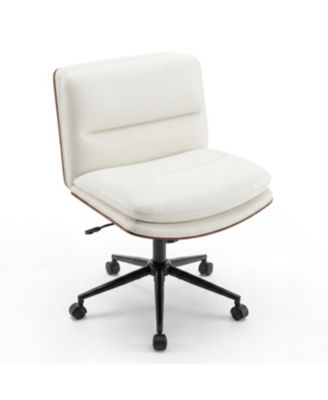 Modern Armless Desk Chair with Comfortable Cushioned Seat