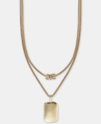 Gold-Tone Pendant Two-Row Necklace