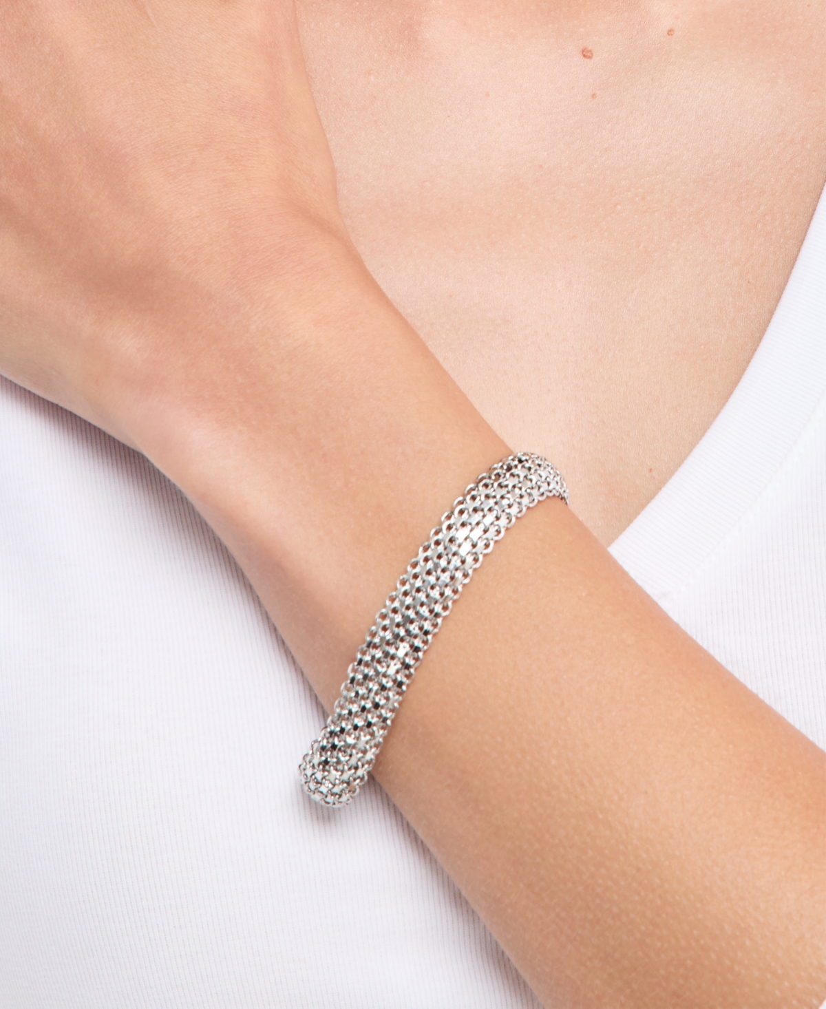 On 34th Silver-Tone Flex Bracelet, Macy's Exclusive