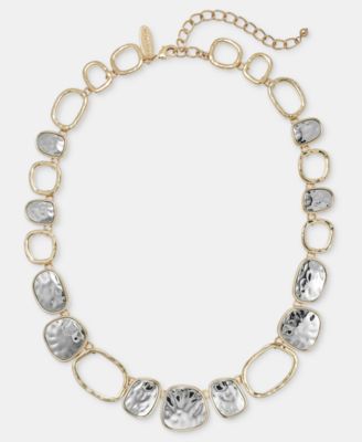 Sculptural Disc All-Around Statement Necklace, 16" + 3" extender