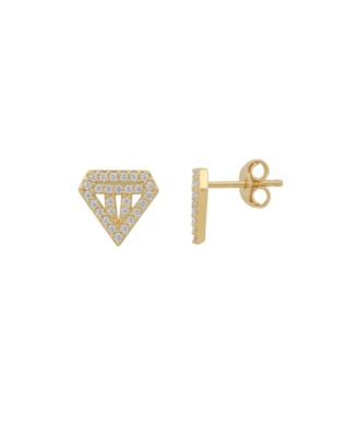 Sterling Silver Diamond Stud Earring