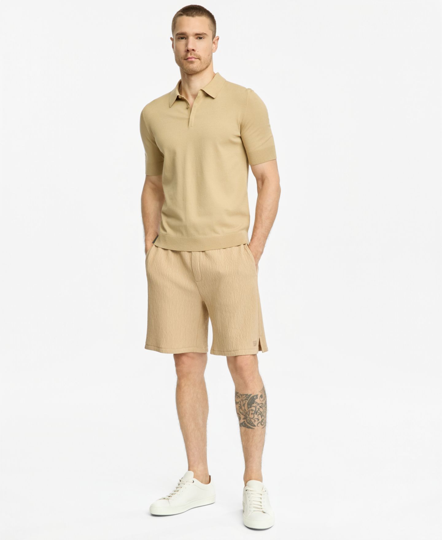 Мужское поло Hugo Boss San Peter Polo Shirt, цвет: Бежевый — фото 6