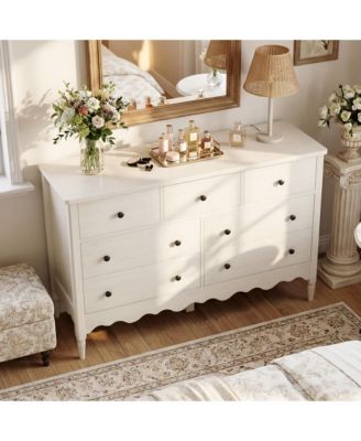 47" Wooden 7-Drawers Cabinet, Farmhouse Dresser for Badroom