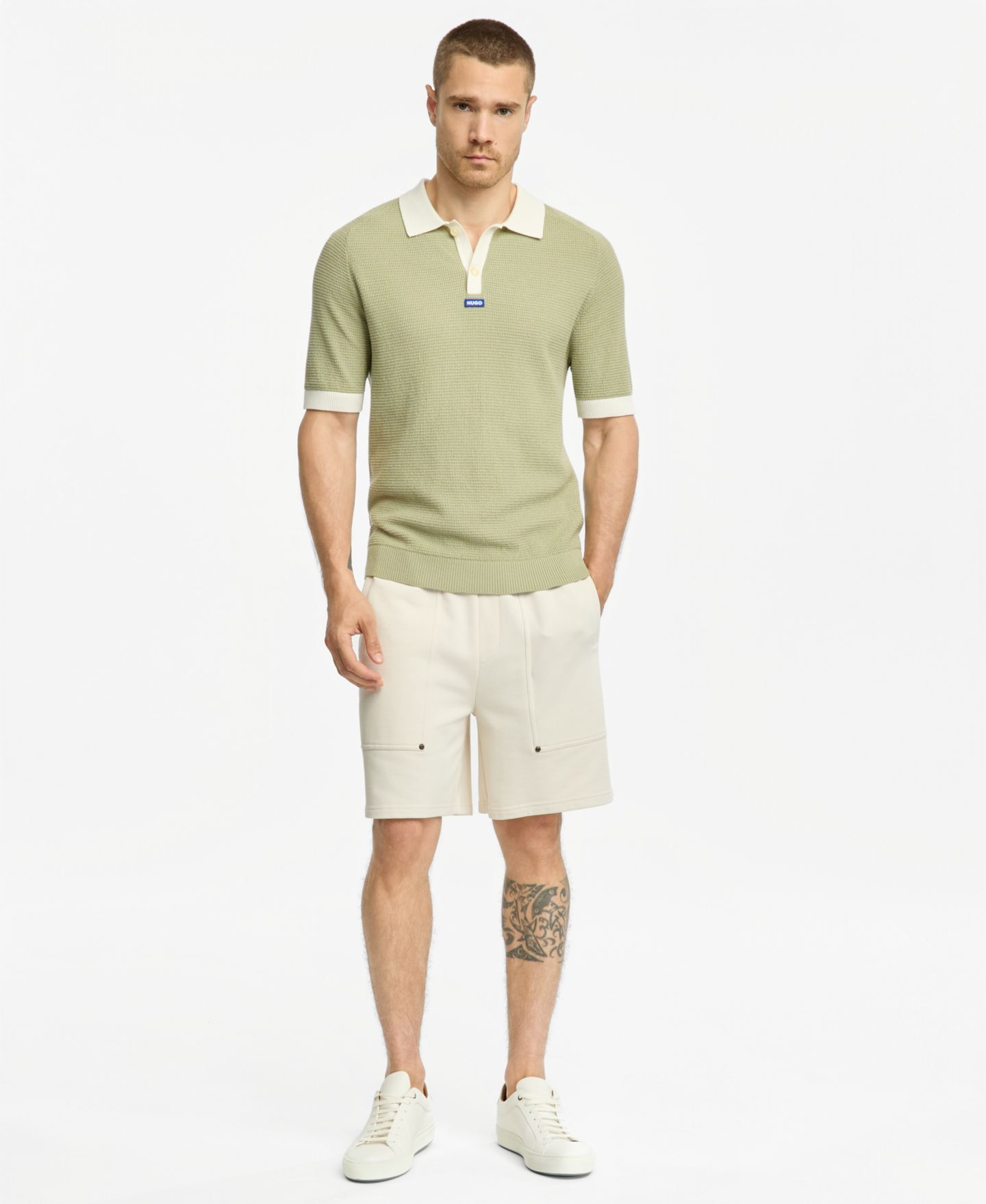 Мужское поло Hugo Boss Siablo Polo Shirt, цвет: Бежевый — фото 6