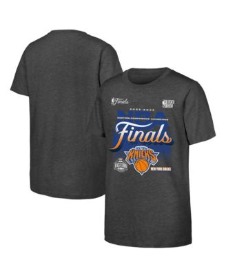 Big Boys and Girls Charcoal New York Knicks 2026 NBA Eastern Conference Champions Authentic Locker Room T-Shirt