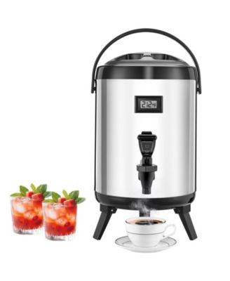 Insulated Beverage Dispenser, 1.5 Gal 6L Stainless Steel Server with Display
