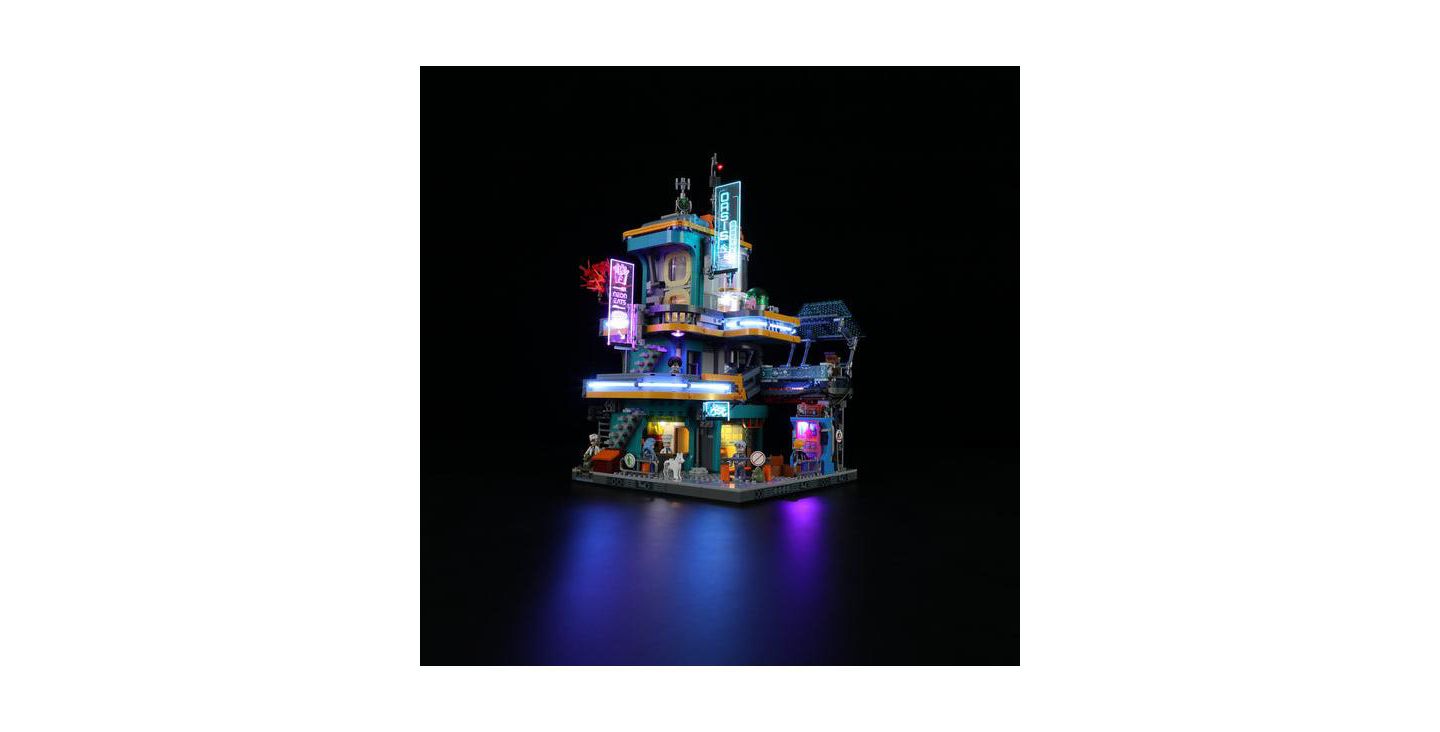 Детский конструктор Lumibricks Cyberpunk Light-Up Two-Story Oasis Apartments 2524-Piece Building Set, Ages 18+ — фото 3