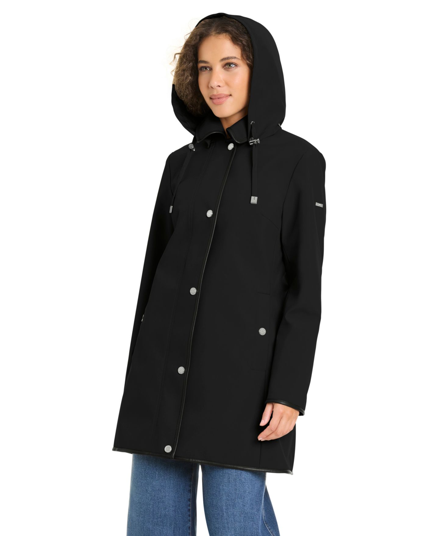 Женское пальто Jones New York Zip-Up Buttoned Softshell, цвет: Чёрный — фото 4