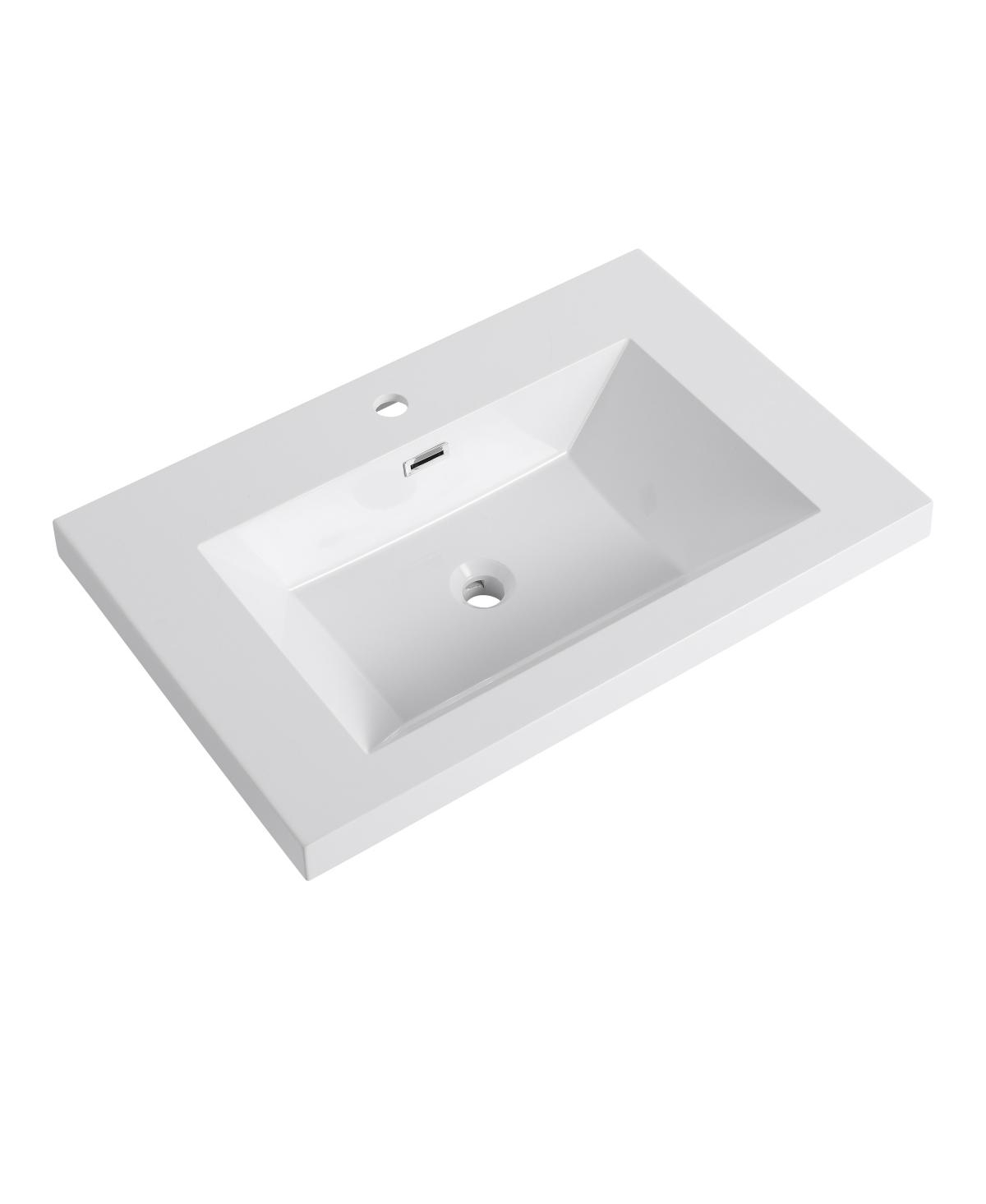 Sillysis Modern Resin Bathroom Sink Top, Rectangular Above Counter Basin, Durable Easy Clean Vanity Sink