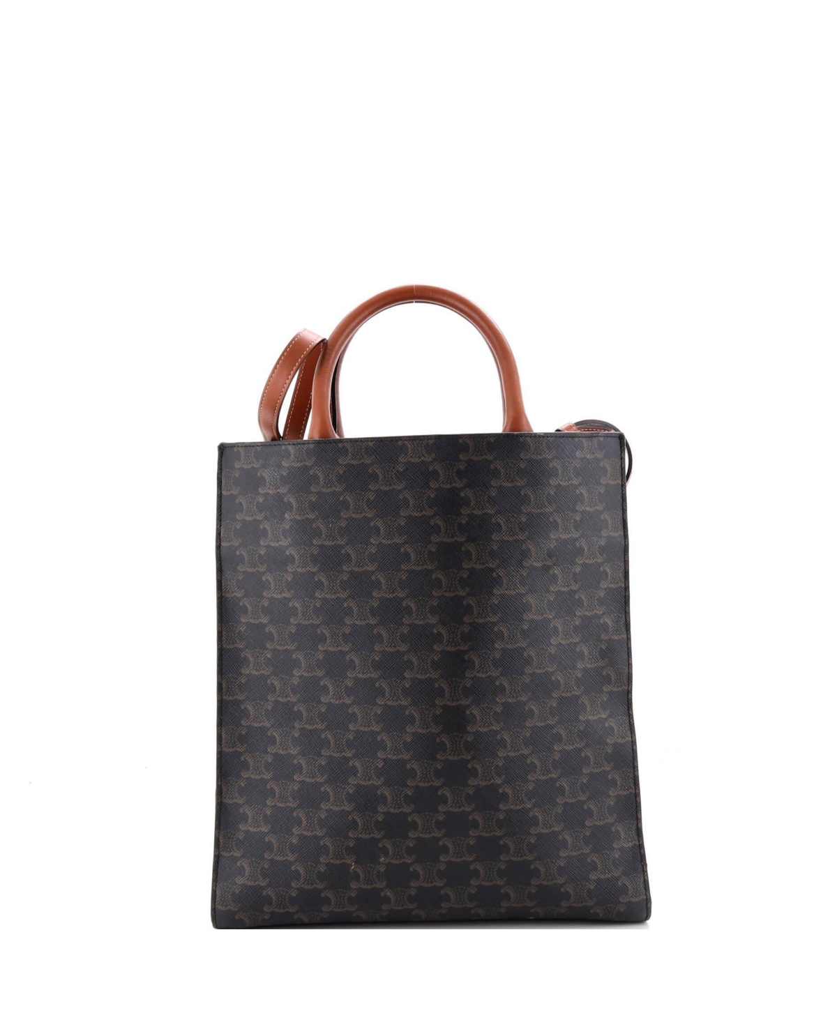 Pre-Owned Celine Small Vertical Cabas Tote Triomphe Coated Canvas