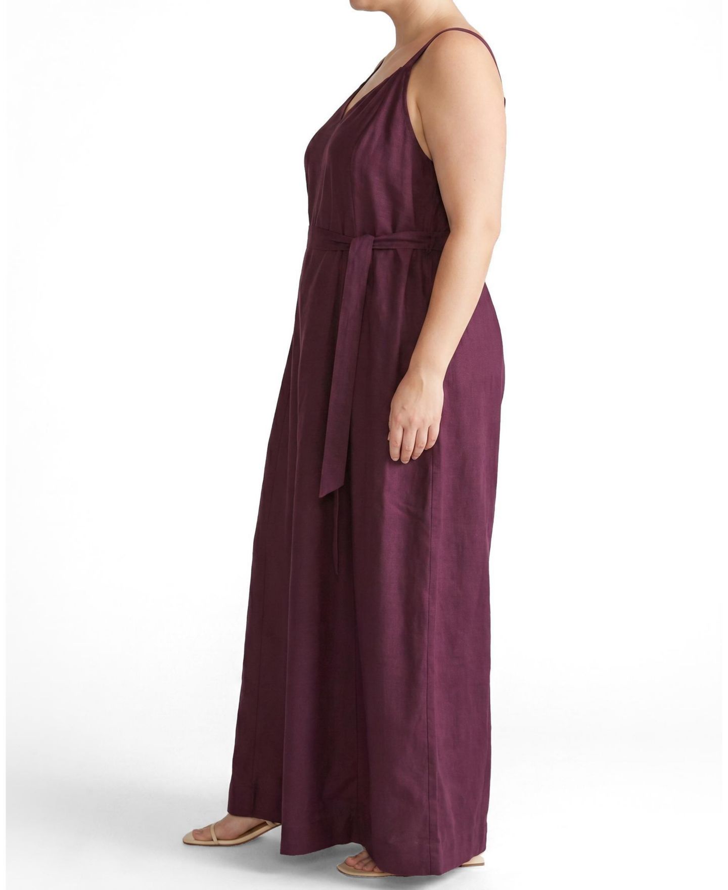 Женский комбинезон Universal Standard Plus Size Promenade Linen Jumpsuit, цвет: Acai — фото 2