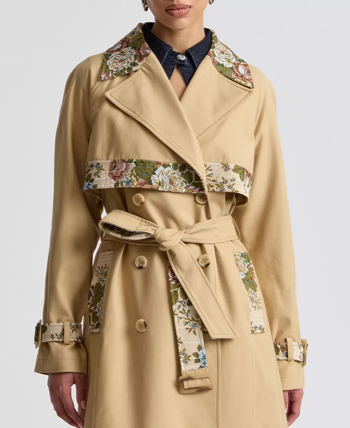 Women's Combo Belted Trench Coat - thumbnail 8
