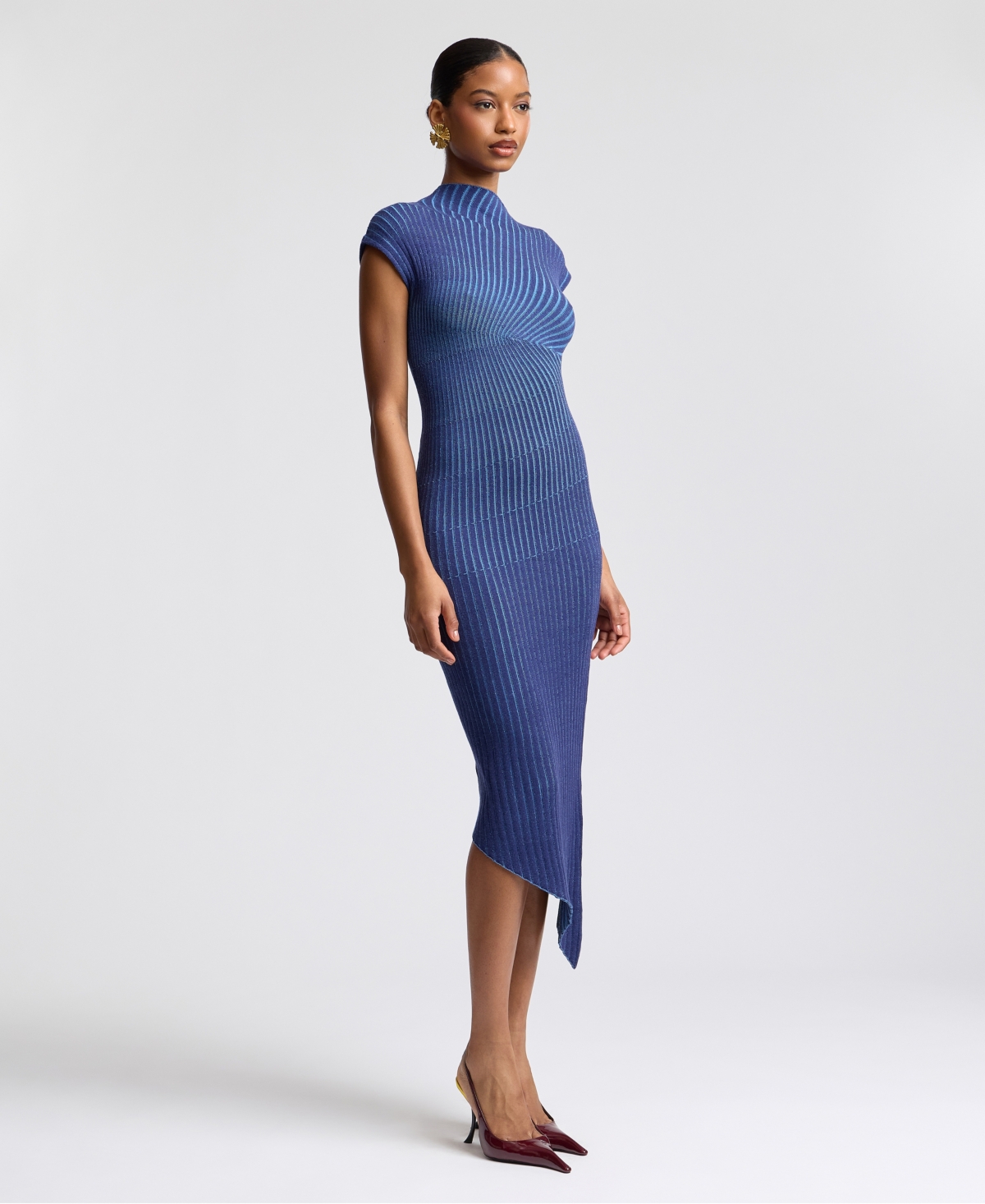Avec Les Filles Women's Radial-Rib Midi Dress