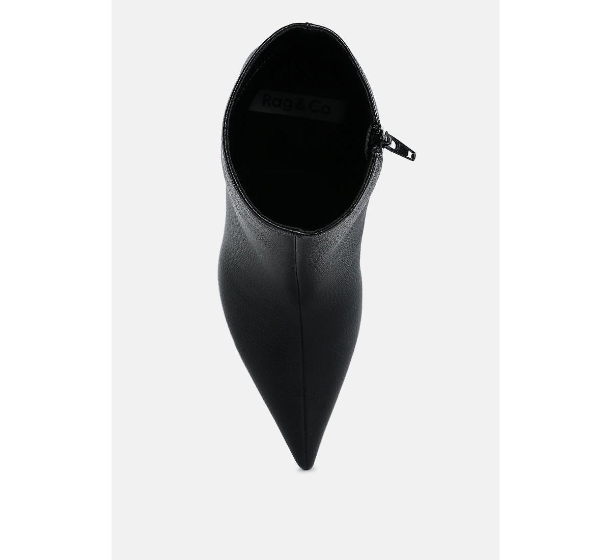 Rag & Co Women's Tentia Metallic Pleather Spool Heel Boots