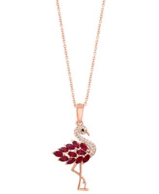 Ruby (1-1/10 ct. t.w.) & Diamond (1-1/10 ct. t.w.) Pendant Necklace in 14k Rose Gold