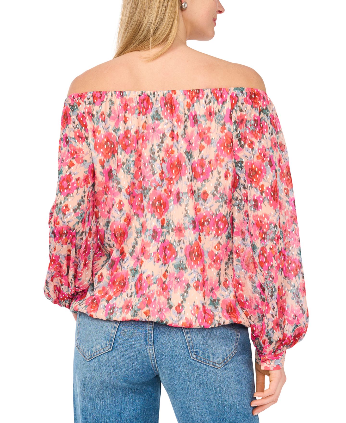 Женский топ Sam & Jess Off-The-Shoulder Tie-Front, цвет: Розовый — фото 4