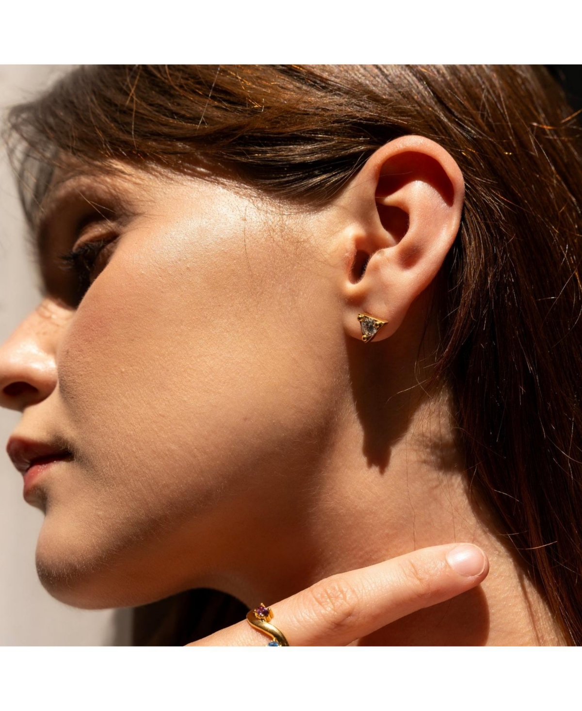 Spero London Triangle Sterling Silver Stud Earring