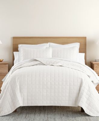 Ultra Soft Square Pattern Quilted Coverlet Set, Twin
