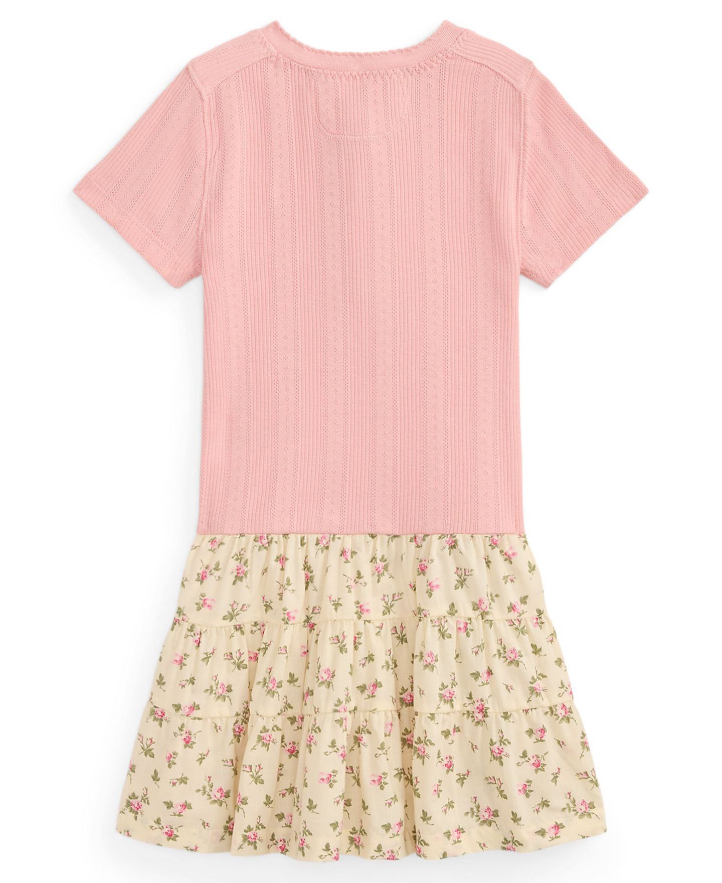 Платье Polo Ralph Lauren Floral-Skirt Pointelle-Knit Cotton Dress для девочек, цвет: Розовый — фото 5