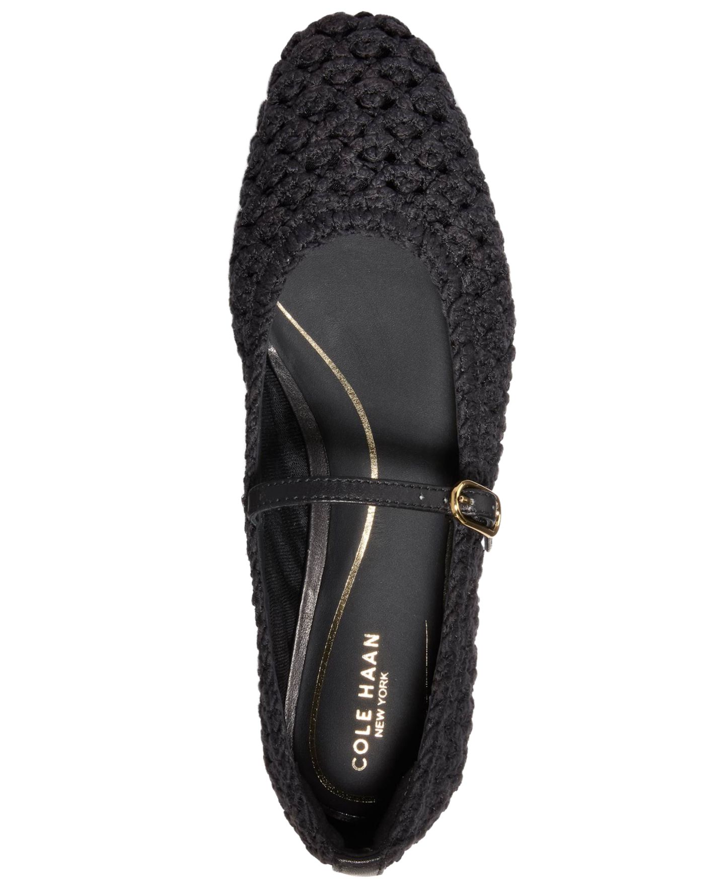 Женские плетёные балетки Мэри Джейн Cole Haan Harlan, цвет: Чёрный / Кожаный — фото 4