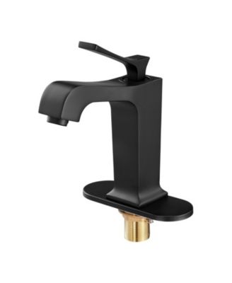 Single Handle Sink Faucet, Finish Faucet Kitchen Sink, Kitchen Water Faucets with Push-Button Drain, Suitable for Bathroom