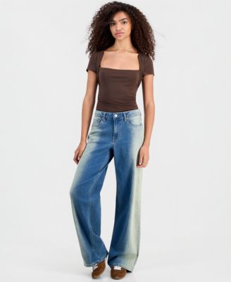 Juniors' Ultra 90s Wide-Leg Ombr&eacute; Jeans
