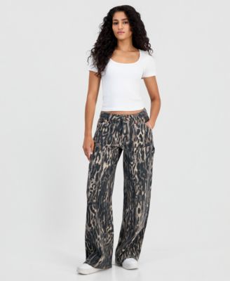 Juniors' High-Rise Ultra 90s Wide-Leg Carpenter Jeans