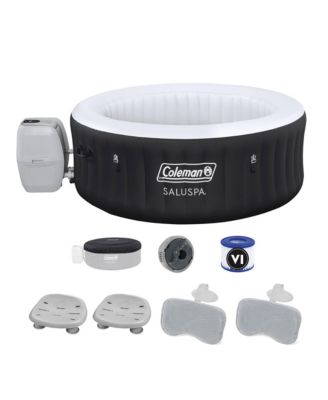 Coleman Miami Hot Tub with 2 Pack of SaluSpa Seat and 2 Headrest Pillows
