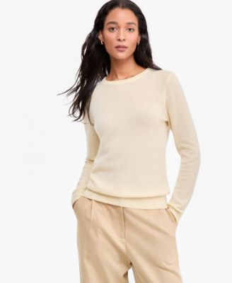 Women's 100% Cashmere Long-Sleeve Crewneck Sweater