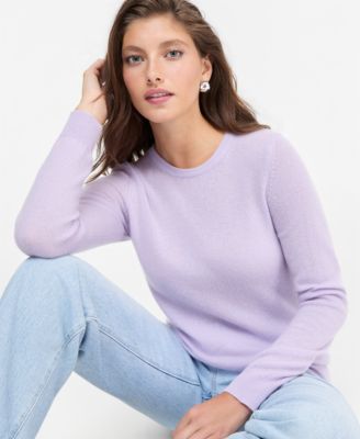 Women's 100% Cashmere Long-Sleeve Crewneck Sweater