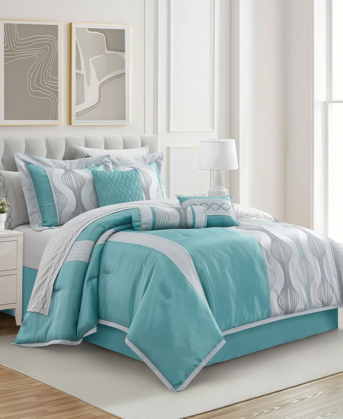 Stratford Park Kath Geometric 15-Pc. Comforter Set, California King