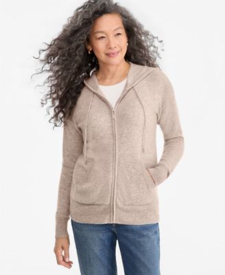Women's 100% Cashmere Zip Hoodie