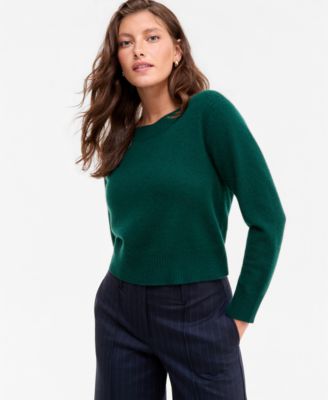 Women's 100% Cashmere Long Sleeve Boatneck Sweater