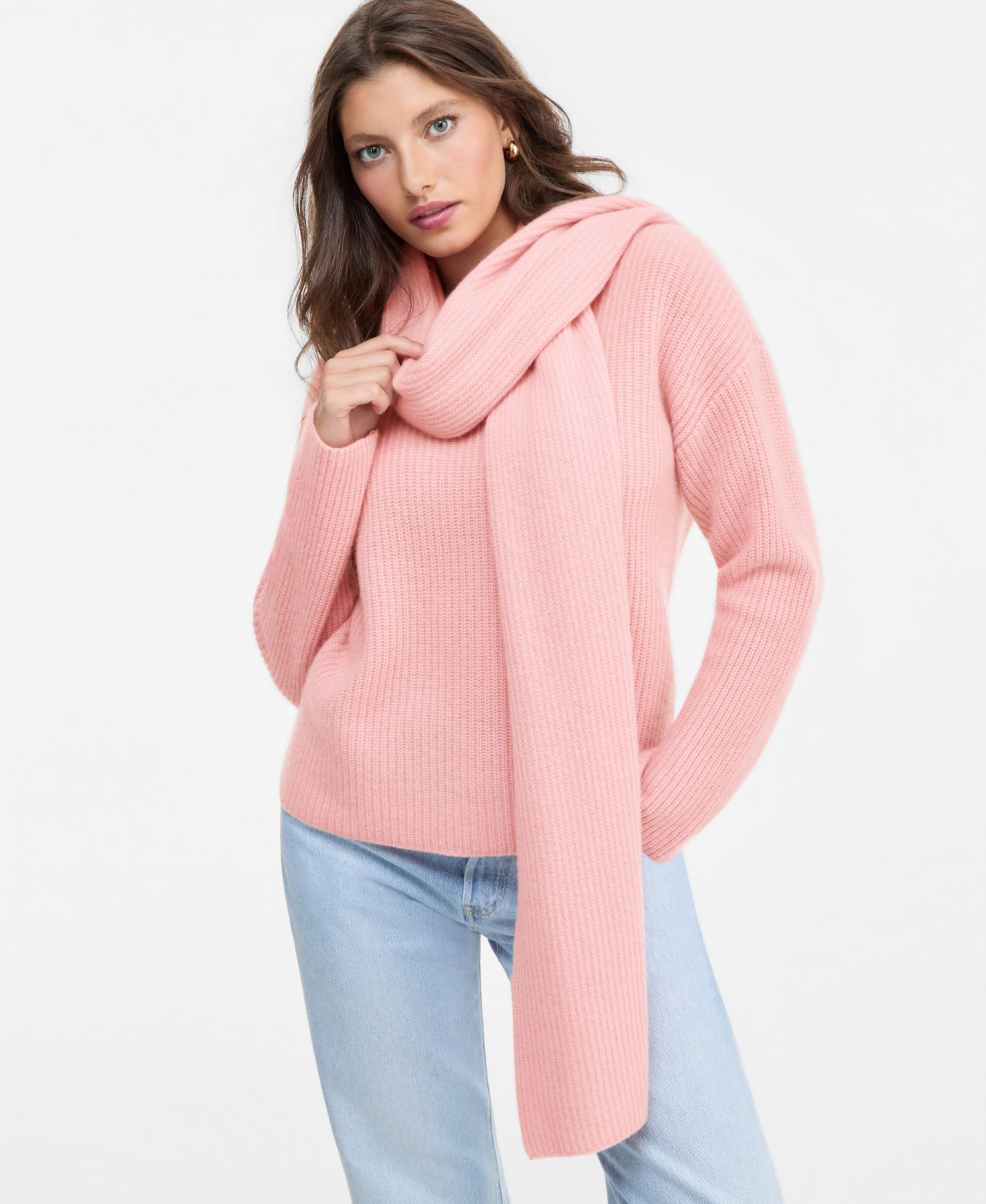 Женский свитер Charter Club Long-Sleeve 100% Cashmere Scarf, цвет: Коралловый сумеречный — фото 1